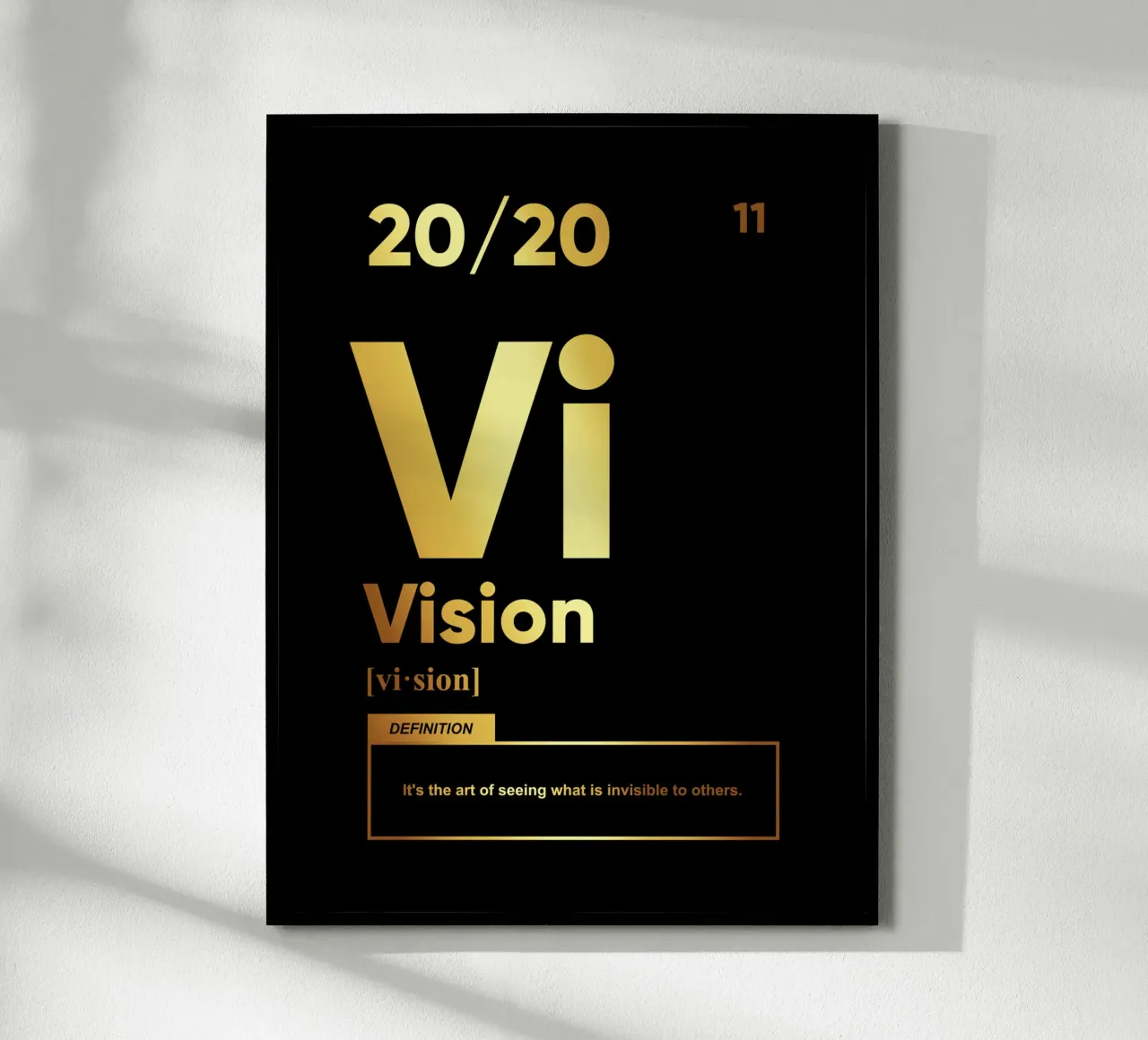 Vision Définition | Citation Motivationnelle poster avec cadre en plastique de Inspirify
