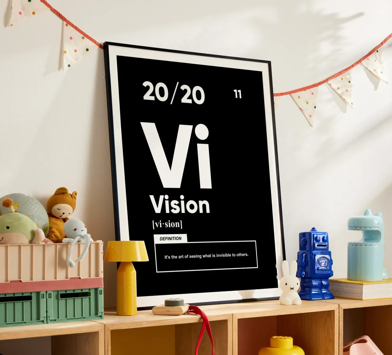 Definizione di visione | Citazione motivazionale poster con telaio in plastica da Inspirify