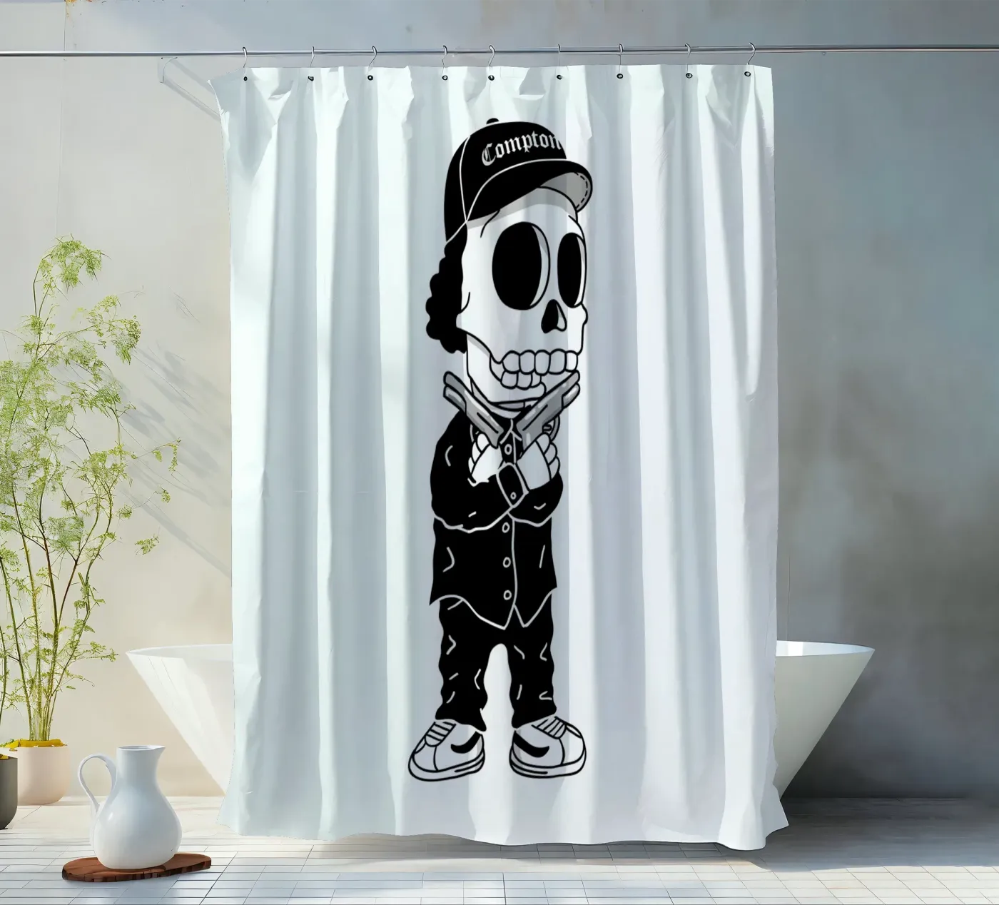 Compton Skull Duschvorhang von Zhi Yun Zhang