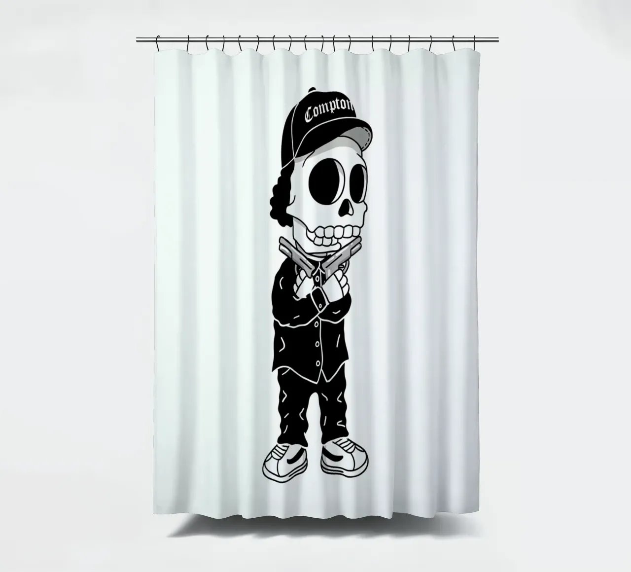 Compton Skull shower curtain by Zhi Yun Zhang