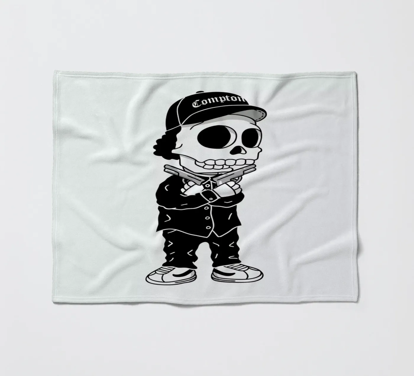 Compton Skull fleece blanket by Zhi Yun Zhang