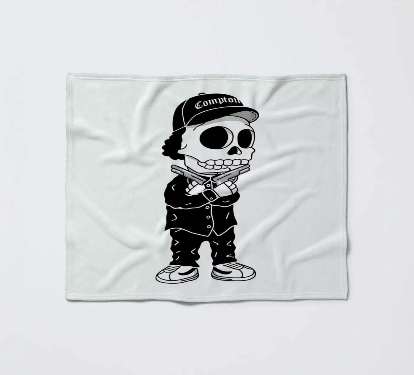 Compton Skull fleece blanket by Zhi Yun Zhang
