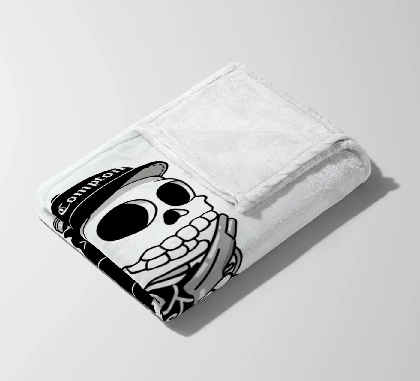 Compton Skull fleece blanket by Zhi Yun Zhang