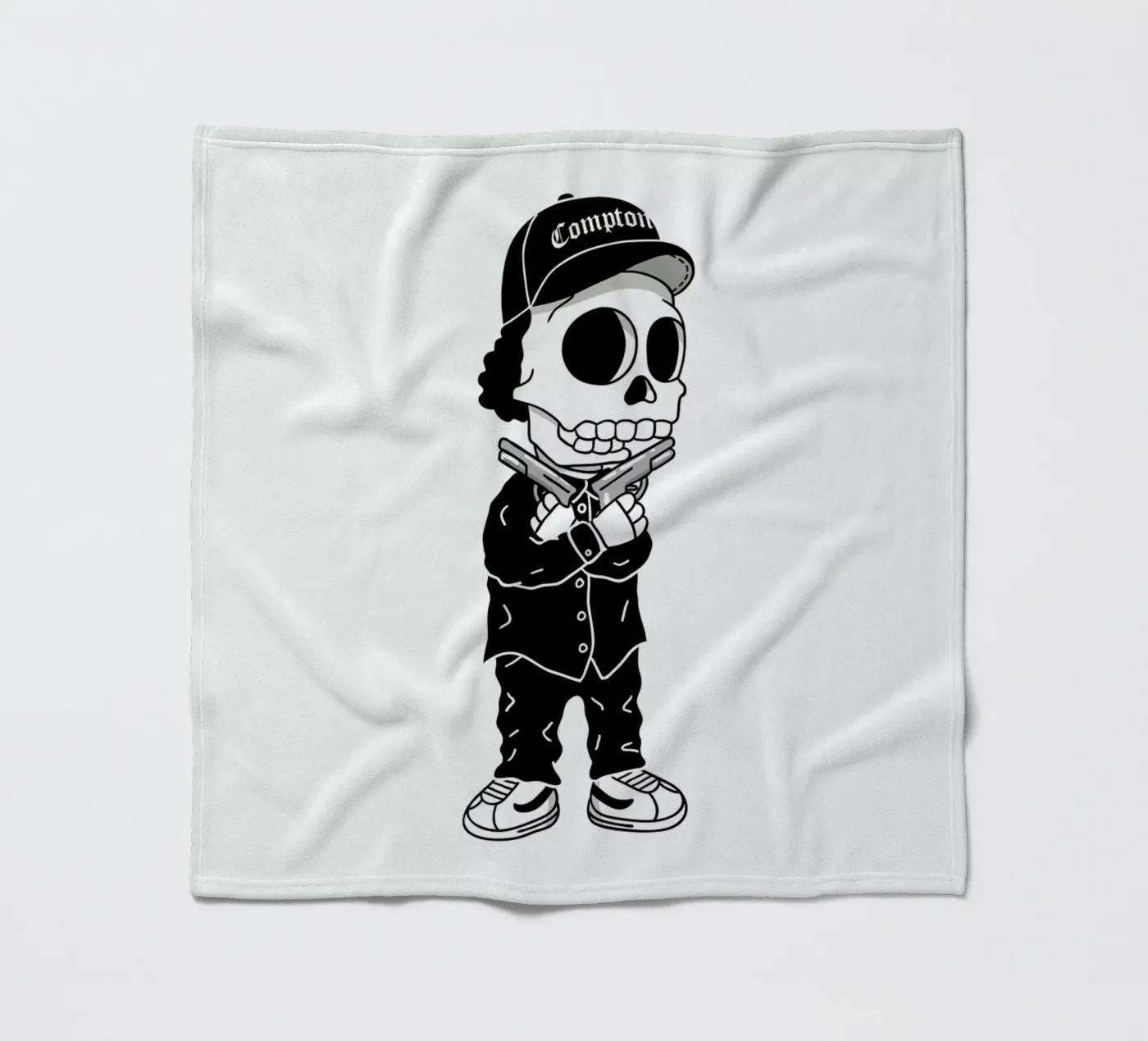 Compton Skull fleece blanket by Zhi Yun Zhang