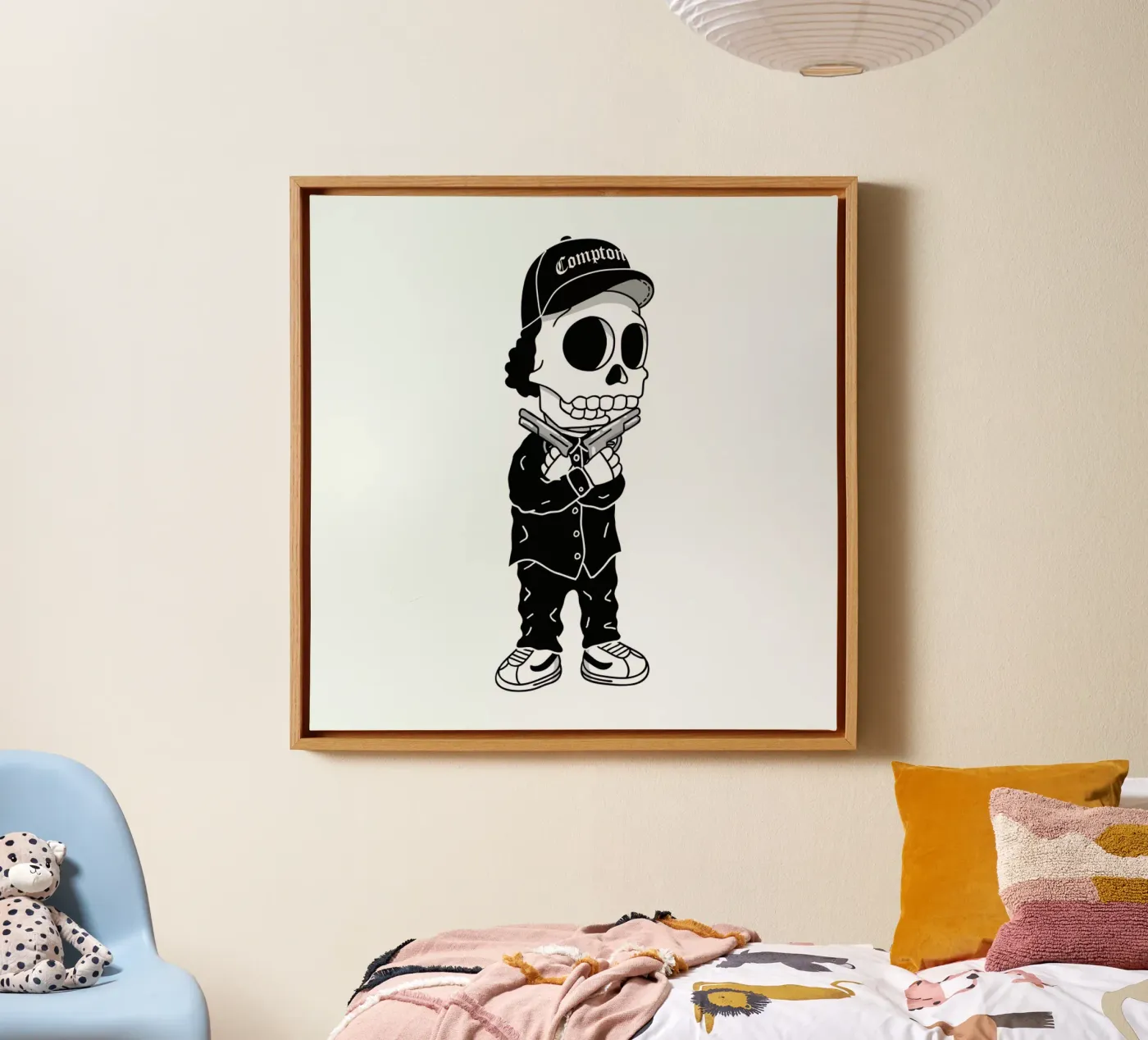 Compton Skull canvas by Zhi Yun Zhang
