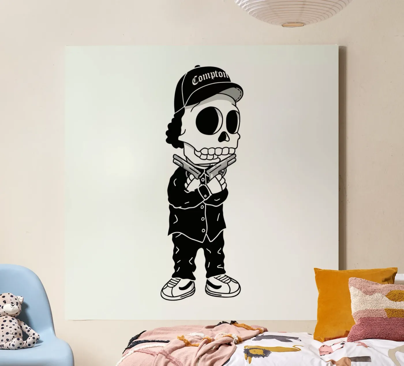 Compton Skull canvas by Zhi Yun Zhang