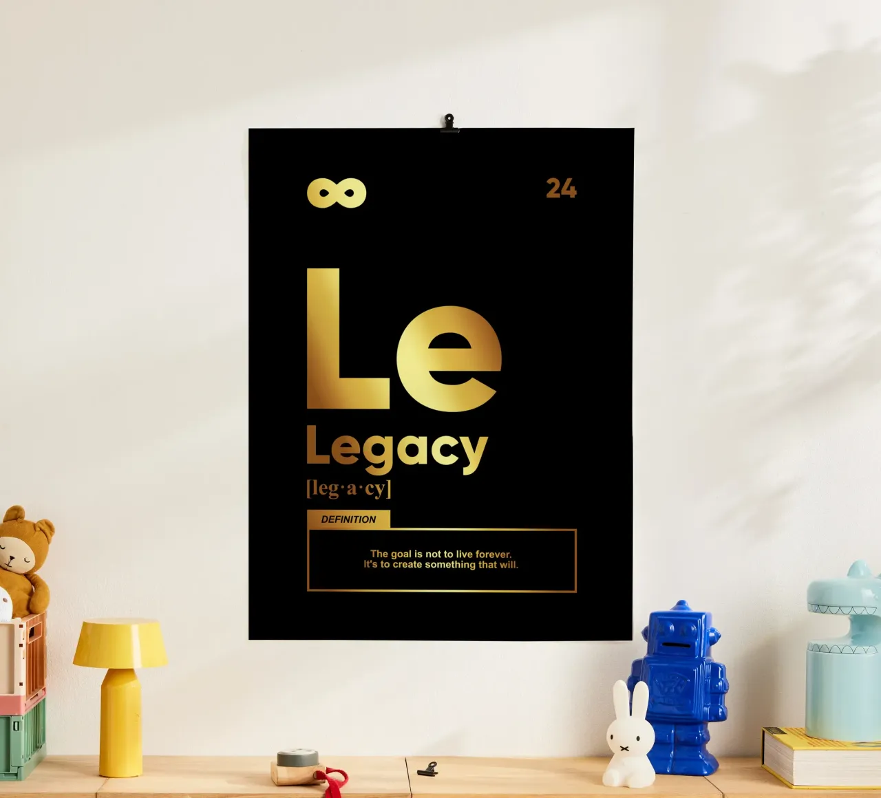 Definitie nalatenschap | Motiverende uitspraak poster met kunststof frame van Inspirify