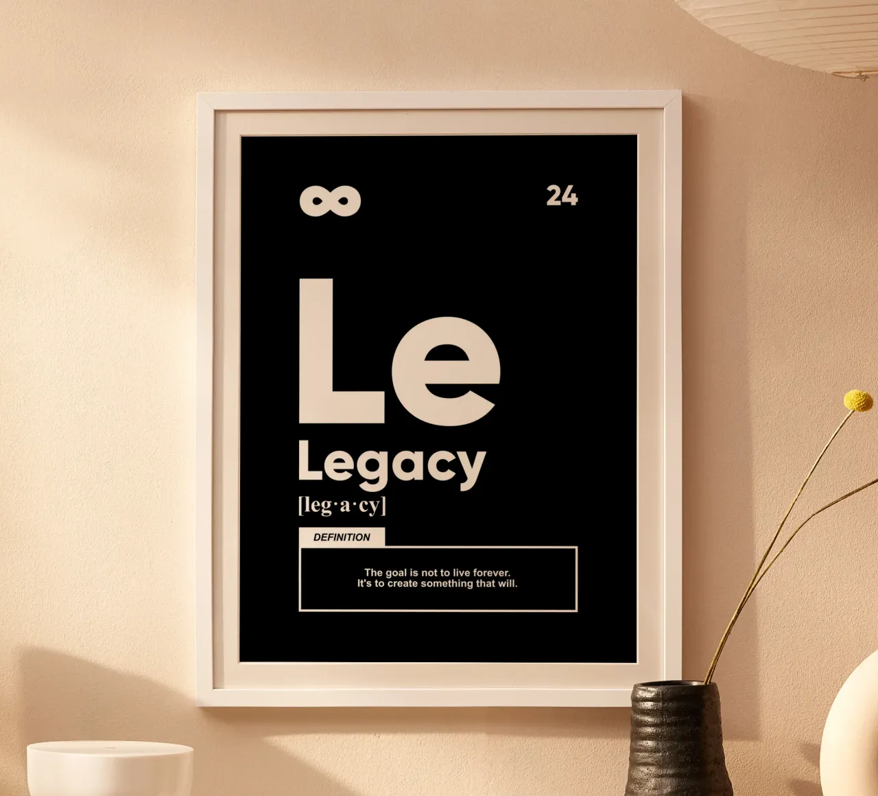 Definitie nalatenschap | Motiverende uitspraak poster met aluminium frame van Inspirify