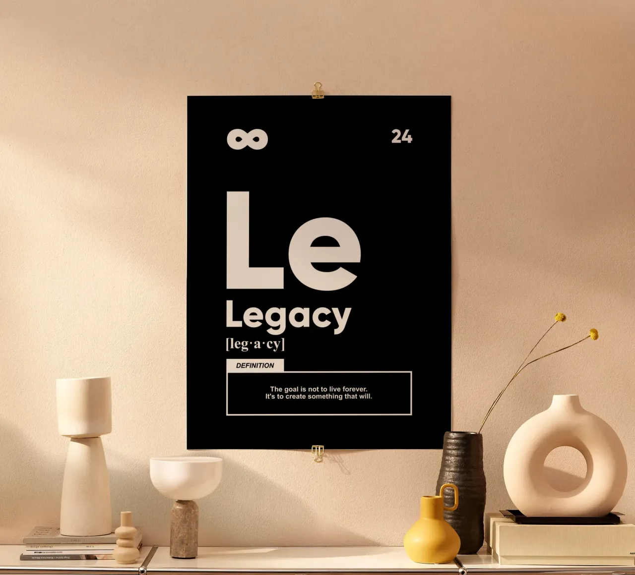 Definitie nalatenschap | Motiverende uitspraak poster met aluminium frame van Inspirify