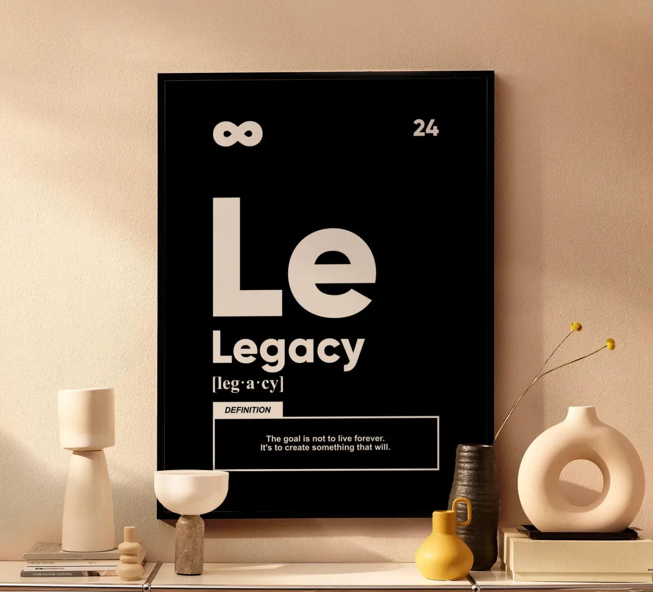 Definitie nalatenschap | Motiverende uitspraak poster met aluminium frame van Inspirify