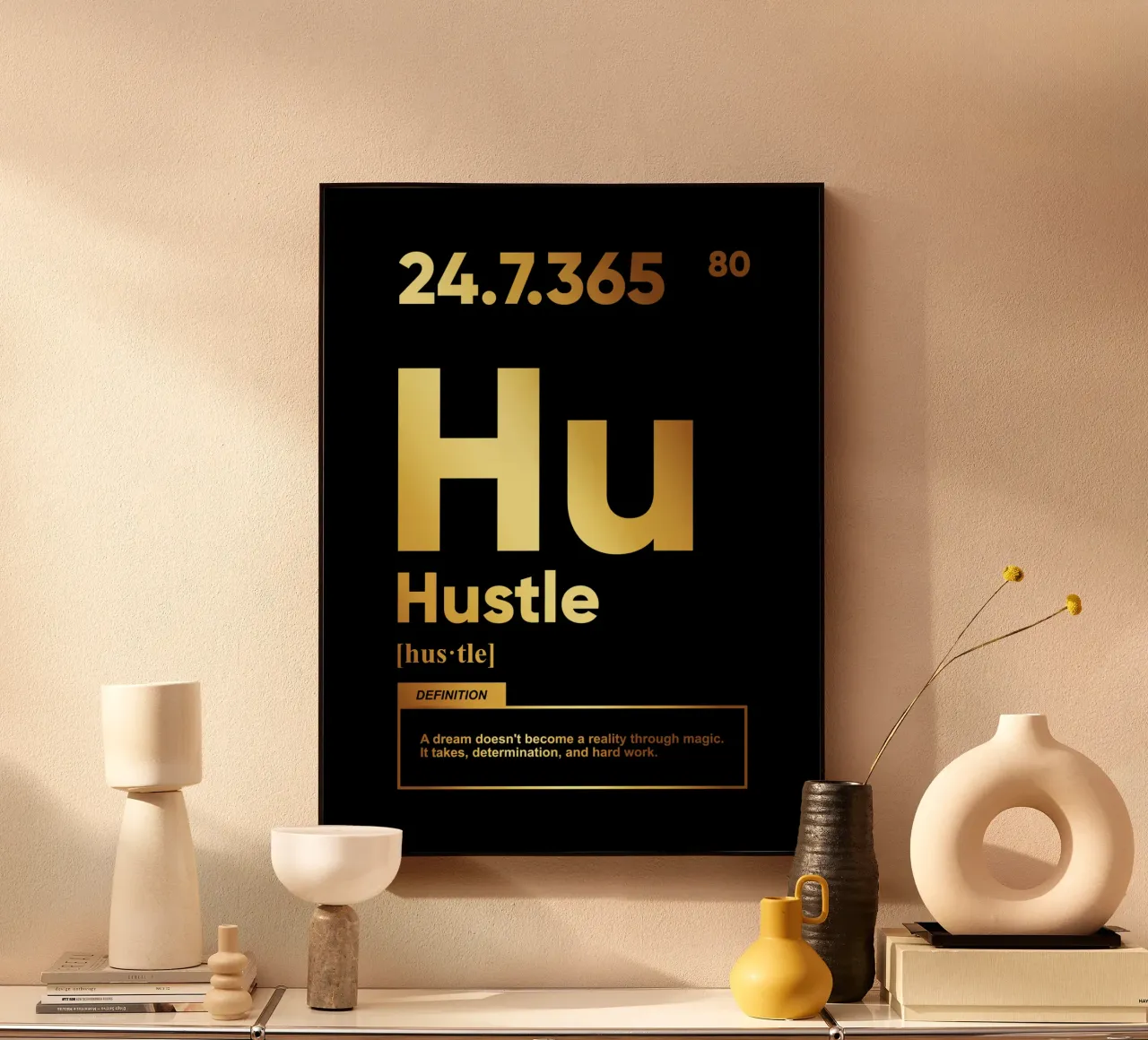 Hustle Definition | Motivationszitat Alu-Dibond von Inspirify