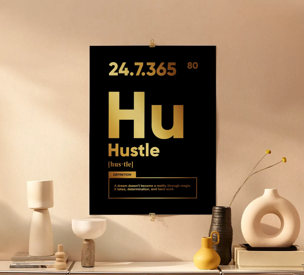 Hustle Definition | Motivationszitat Hahnemühle von Inspirify