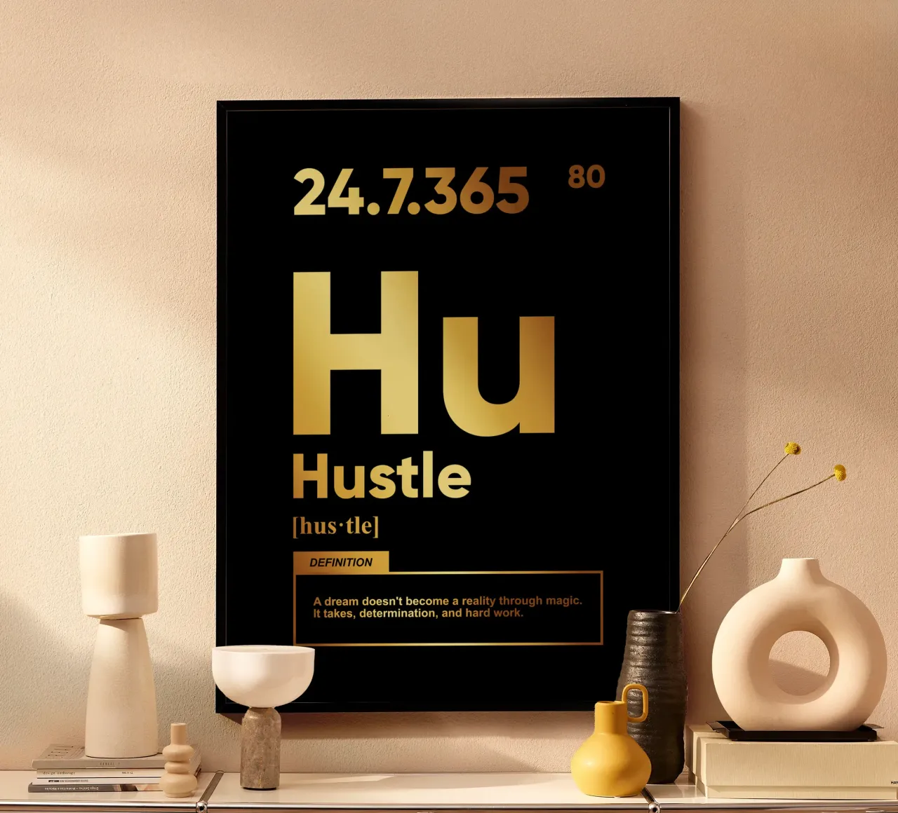 Hustle Definition | Motivationszitat Hahnemühle von Inspirify