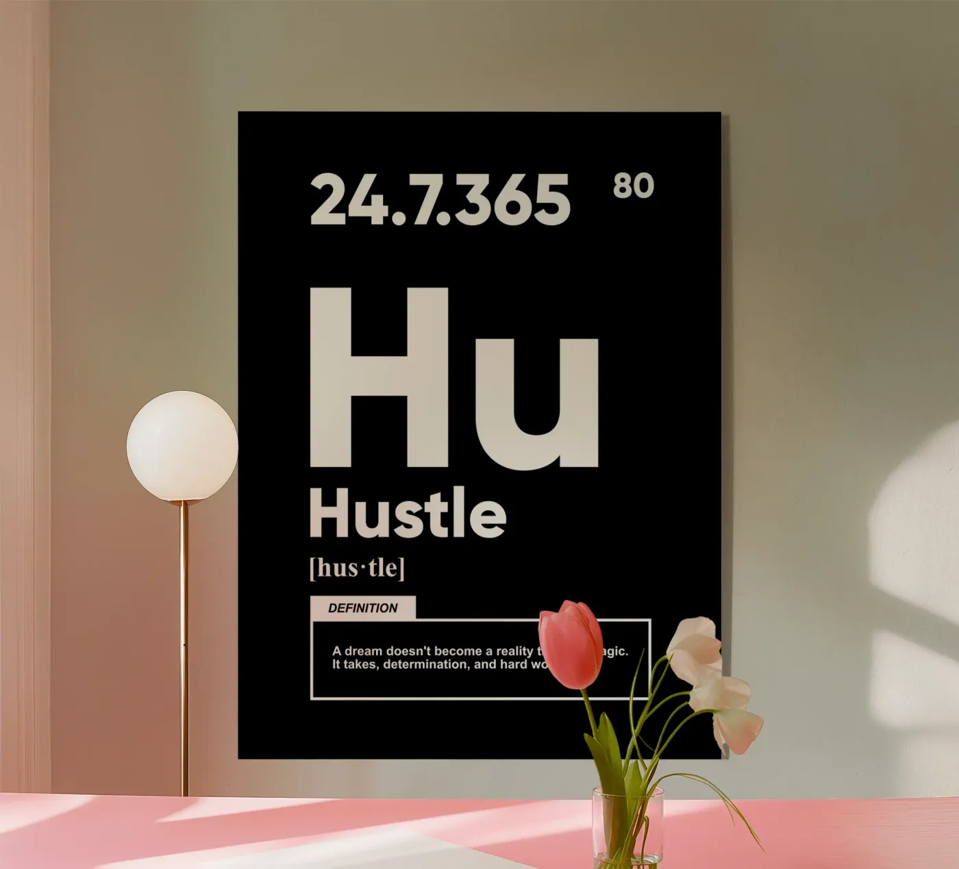 Hustle Definition | Motivational Quote acryl van Inspirify