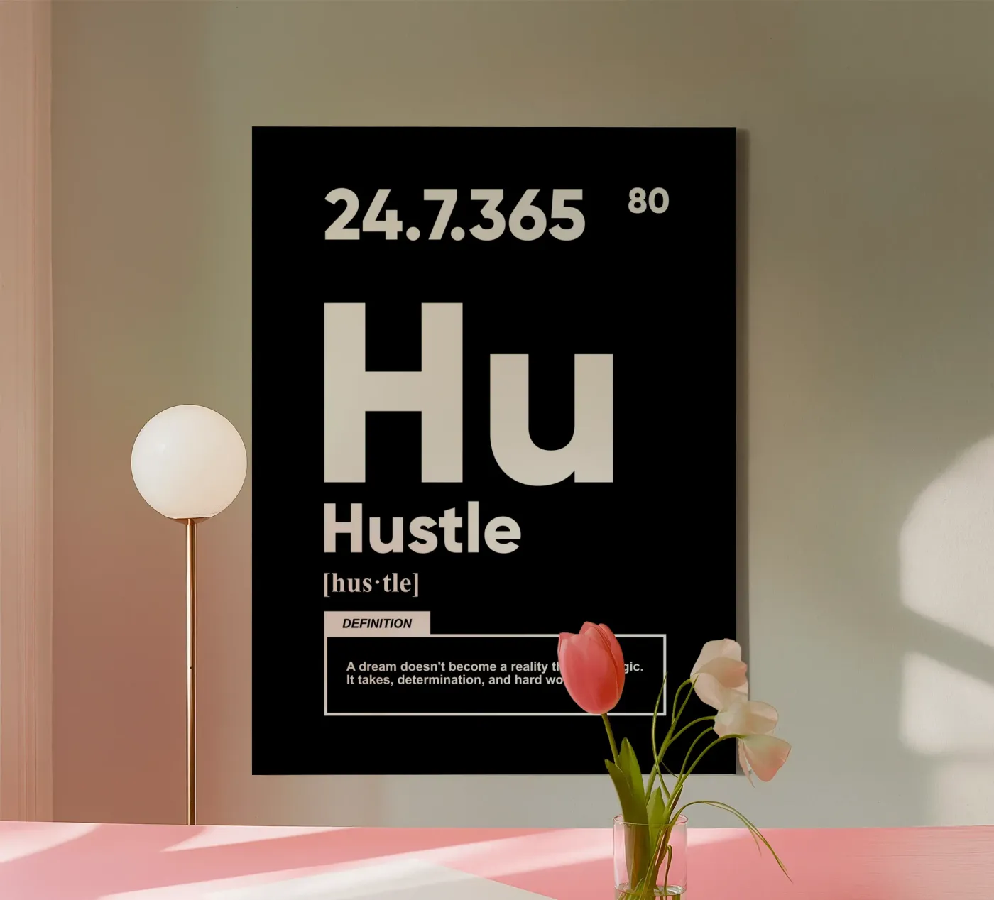 Hustle Definition | Motivational Quote Leinwand von Inspirify