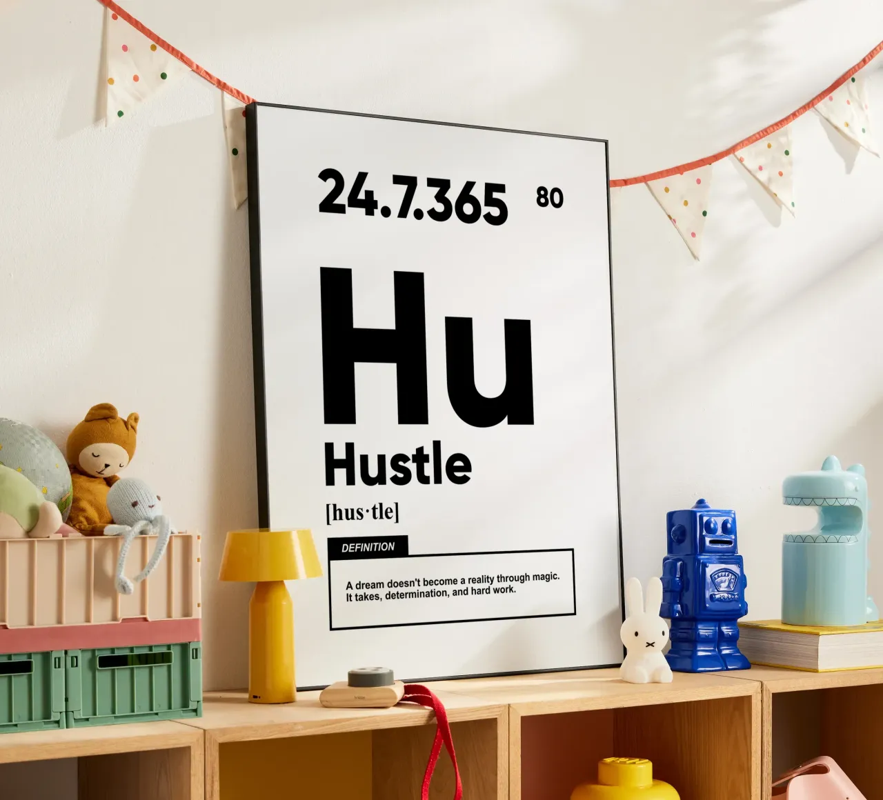 Hustle Definition | Motivationszitat Alu-Dibond von Inspirify