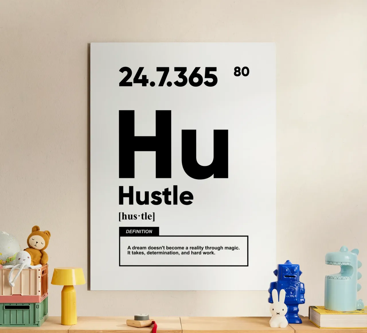Hustle Definition | Motivationszitat Alu-Dibond von Inspirify