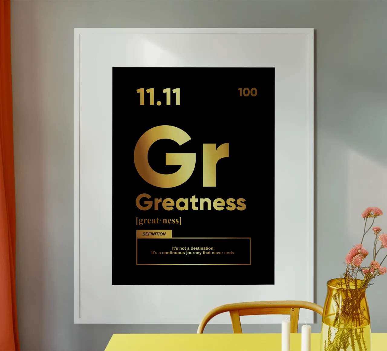 Definizione di grandezza | Citazione motivazionale poster con telaio in plastica da Inspirify