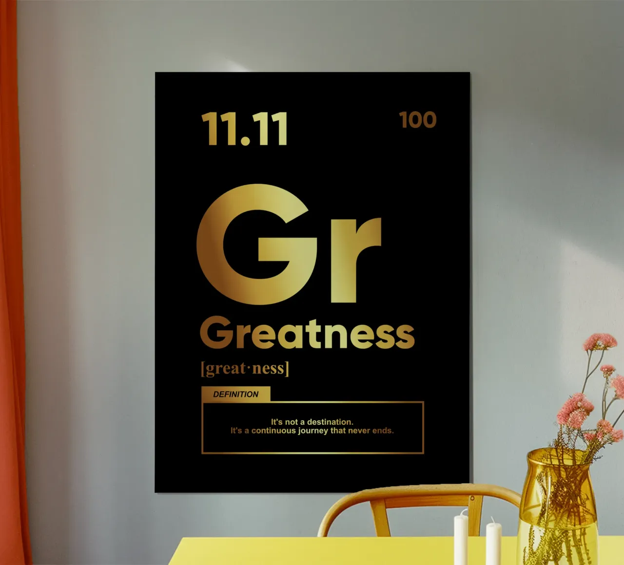 Definizione di grandezza | Citazione motivazionale poster con telaio in plastica da Inspirify