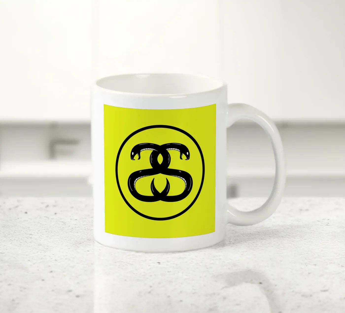 Double Snakes ceramic mug by Zhi Yun Zhang