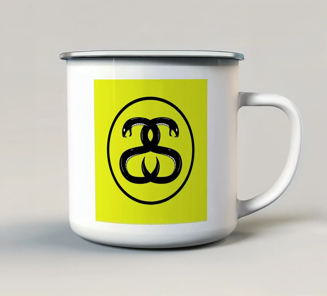 Double Snakes taza de esmalte de Zhi Yun Zhang