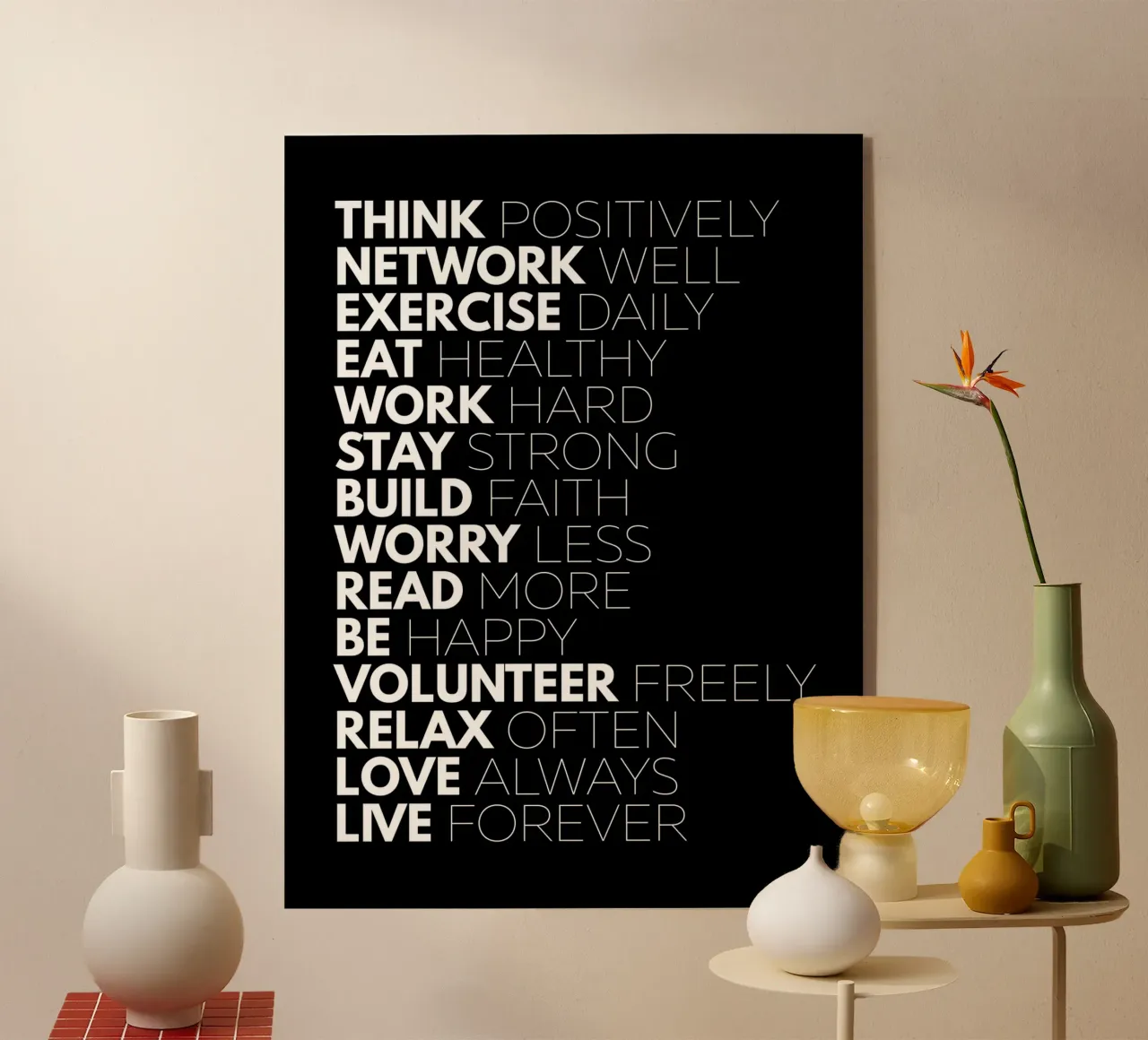 Denk positief | Motiverende Citaat acryl van Inspirify