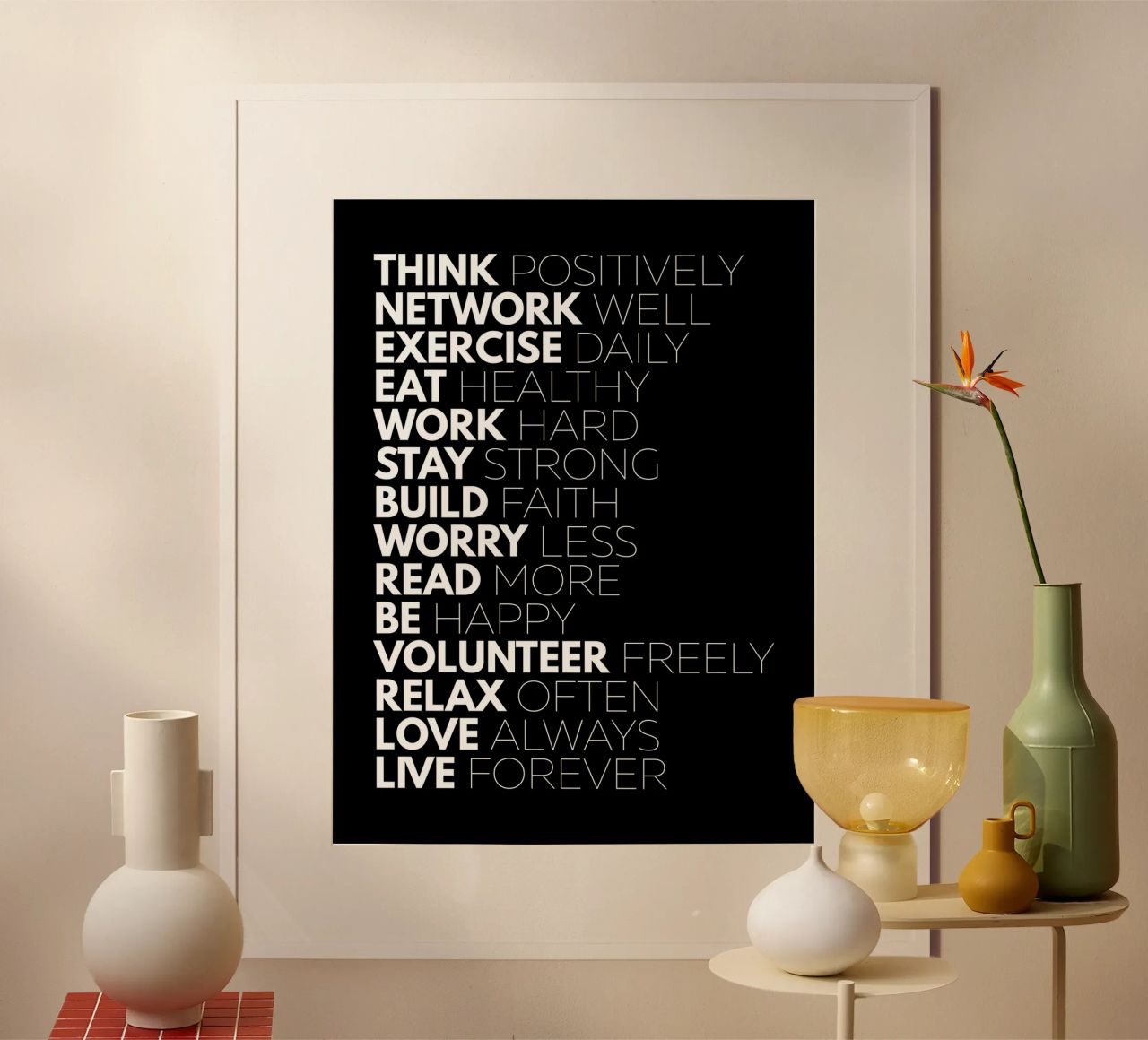 Positiv denken | Motivationszitat Poster von Inspirify