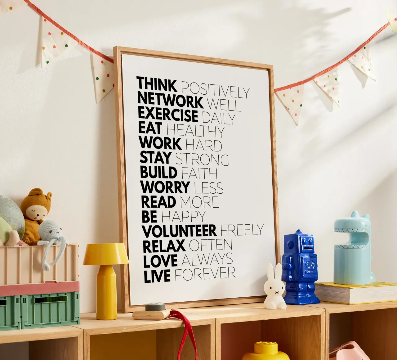 Think positively Network Well | Cita Motivacional metacrilato de Inspirify