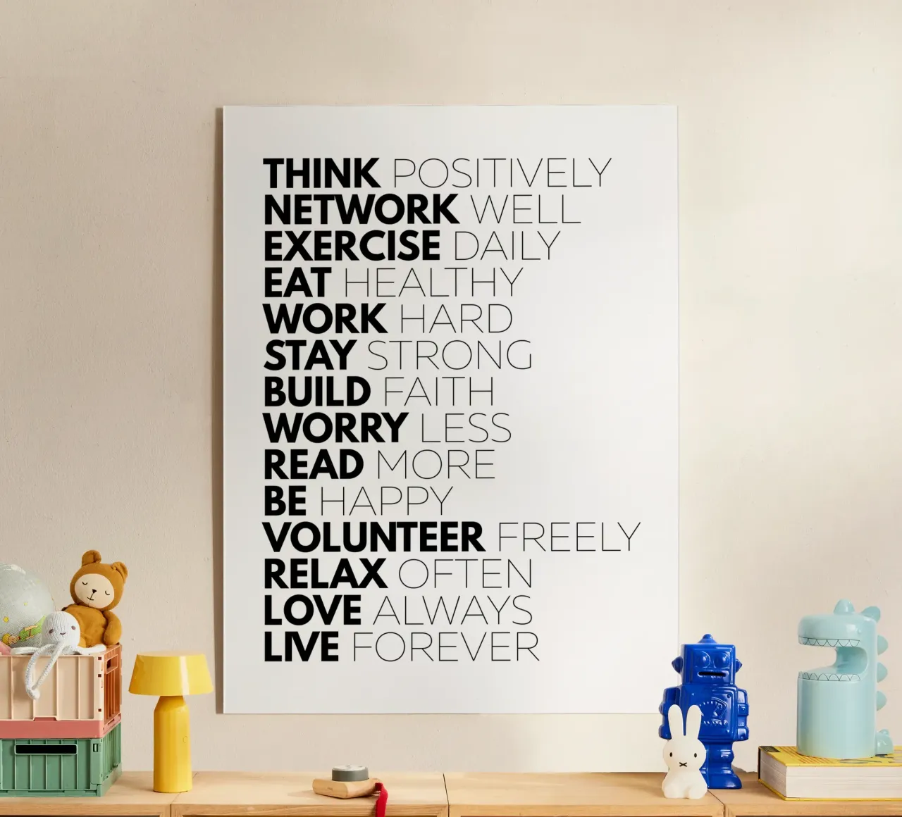 Denk positief Netwerk Goed | Motiverende Citaat acryl van Inspirify