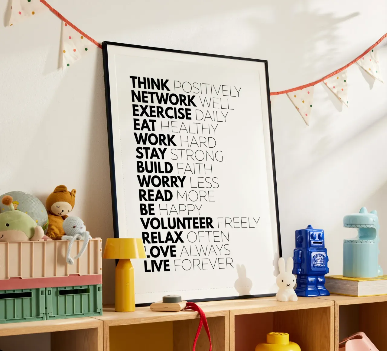 Denk positief Netwerk Goed | Motiverende Citaat poster van Inspirify