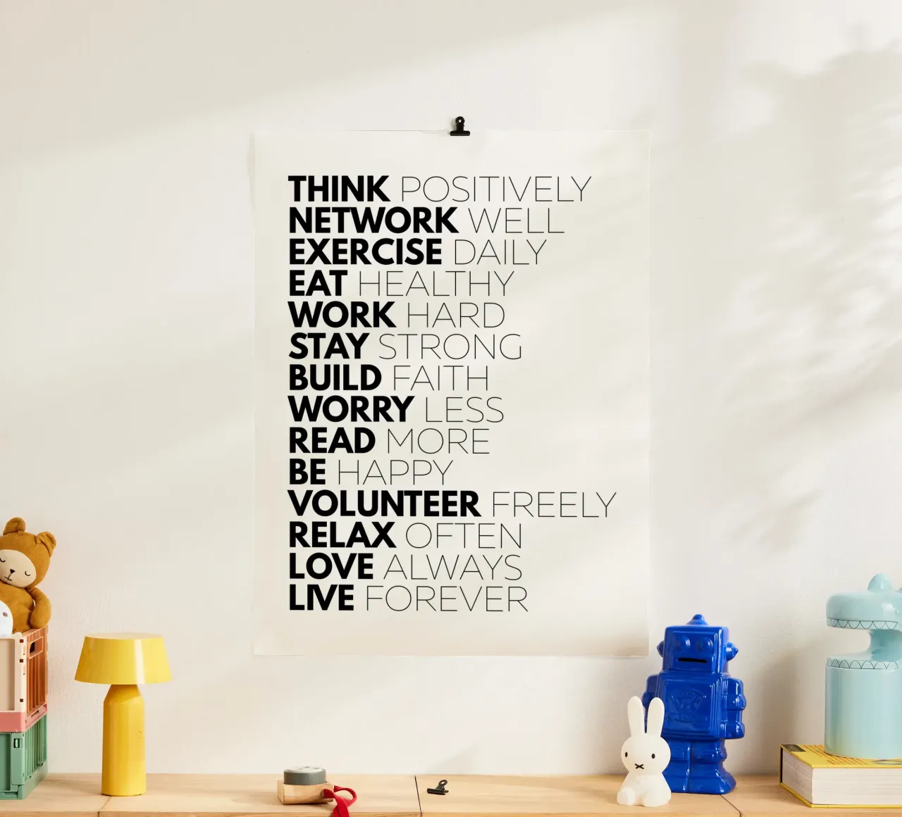 Denk positief Netwerk Goed | Motiverende Citaat poster van Inspirify