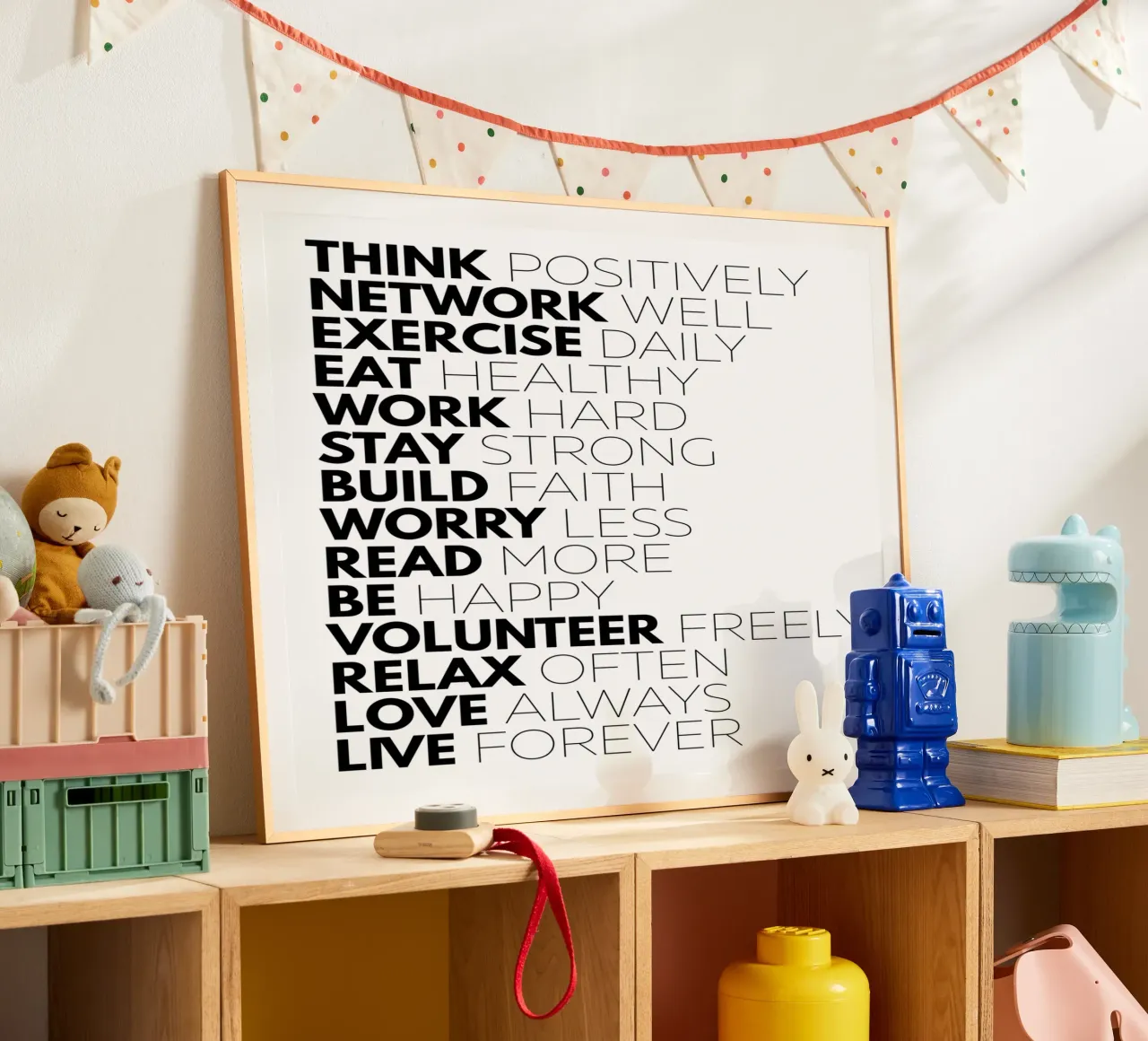 Denk positief Netwerk Goed | Motiverende Citaat poster van Inspirify