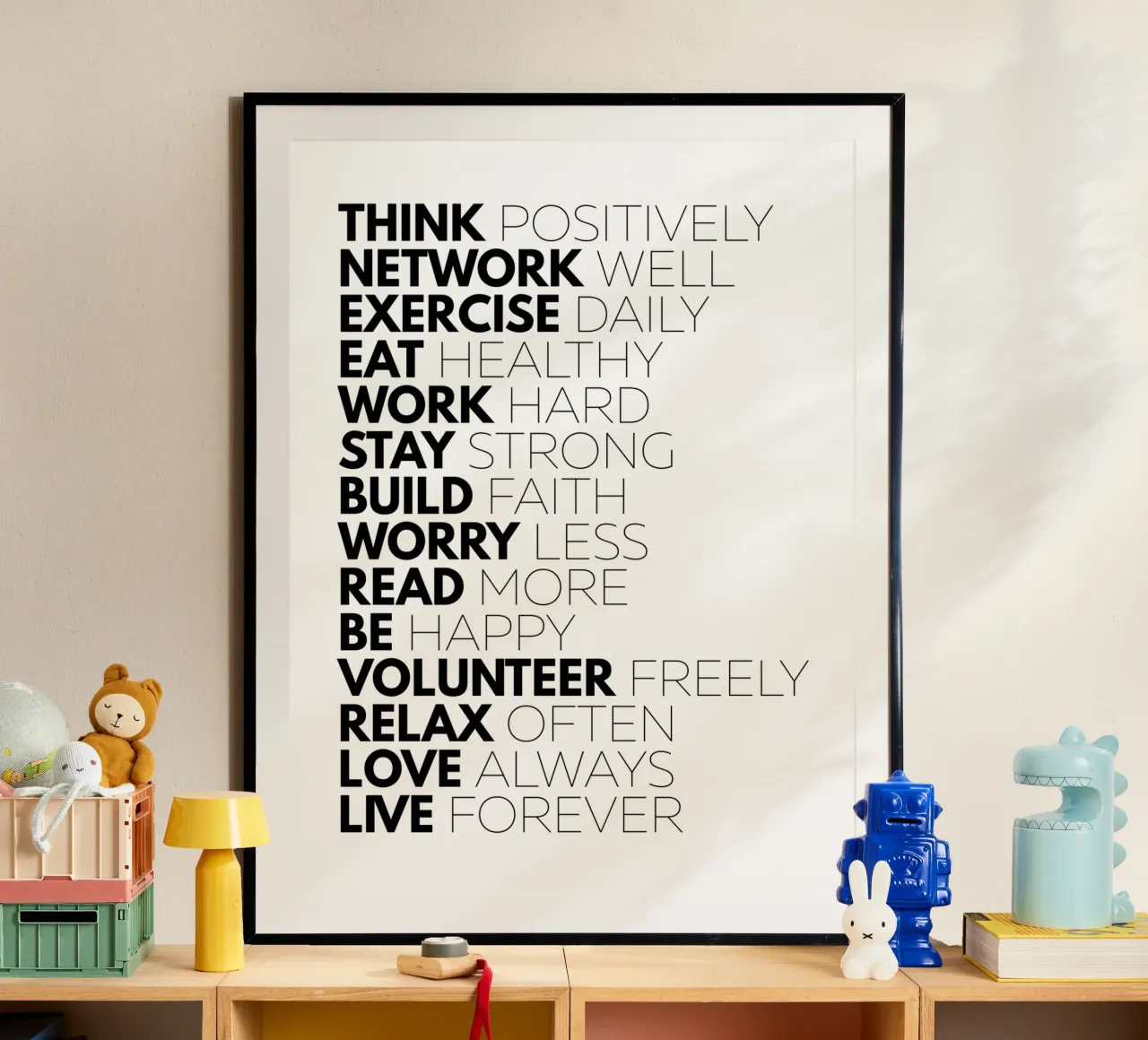 Denk positief Netwerk Goed | Motiverende Citaat poster van Inspirify