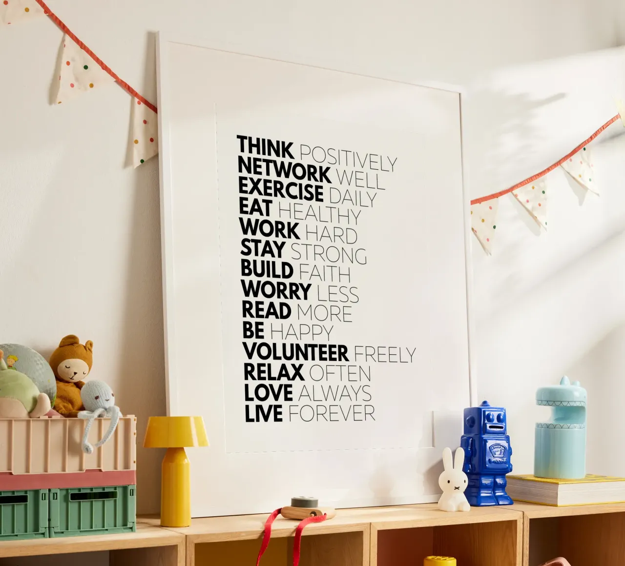 Denk positief Netwerk Goed | Motiverende Citaat poster van Inspirify