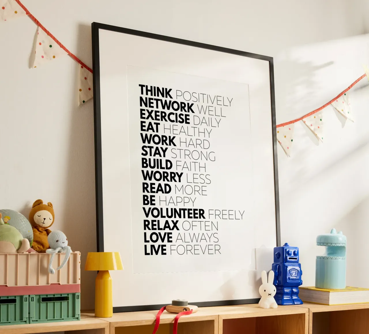 Denk positief Netwerk Goed | Motiverende Citaat poster van Inspirify