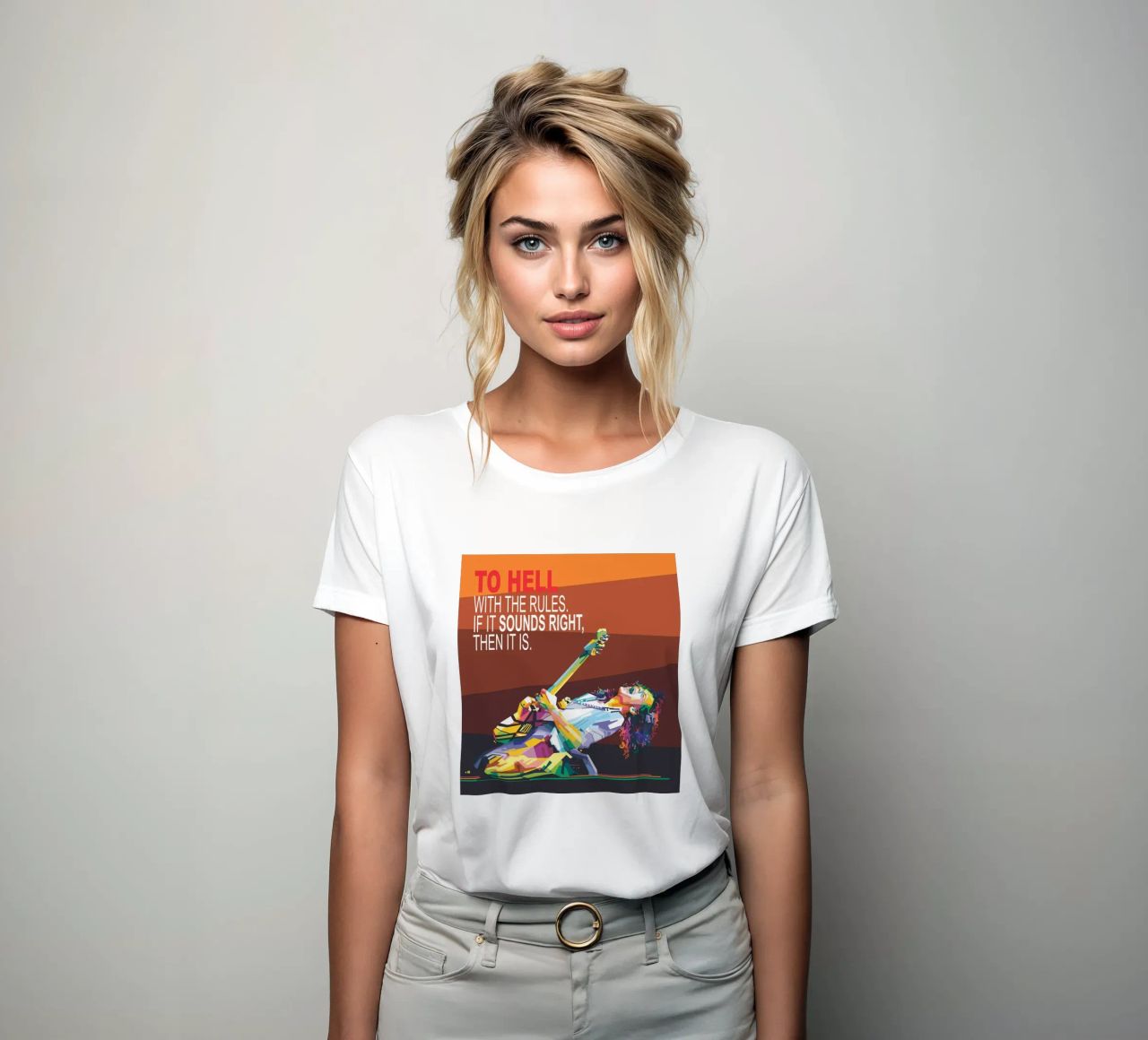 To hell with the rules. If it sounds right, then it is. women's fitted t-shirt by Alkahfsmart