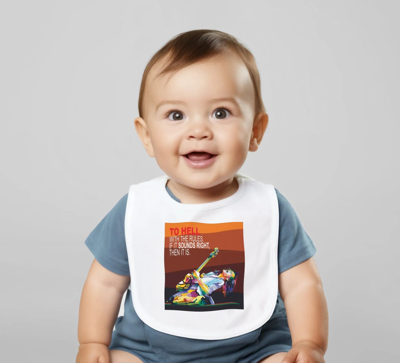 To hell with the rules. If it sounds right, then it is. baby bib by Alkahfsmart