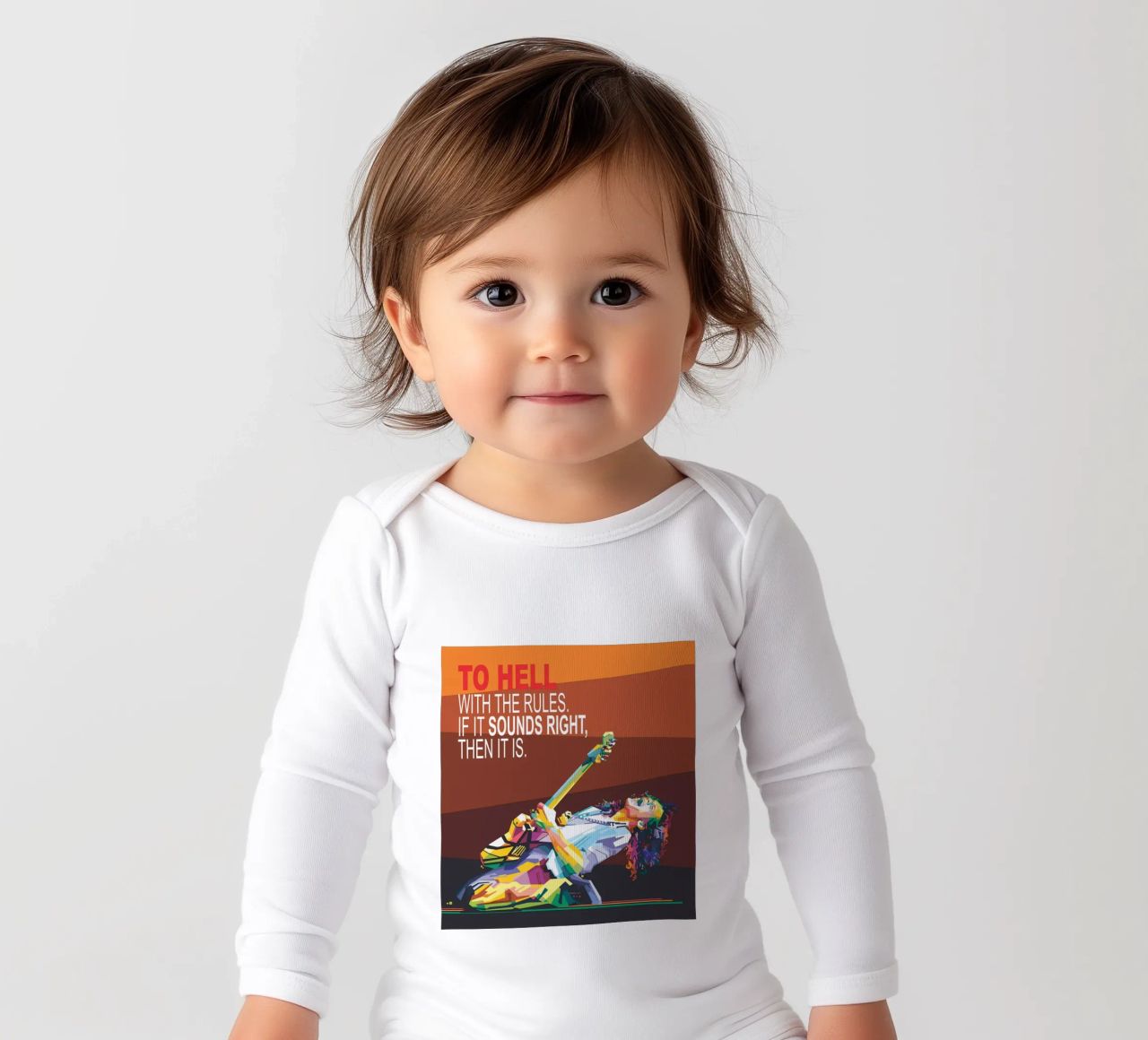 To hell with the rules. If it sounds right, then it is. long-sleeve baby romper by Alkahfsmart