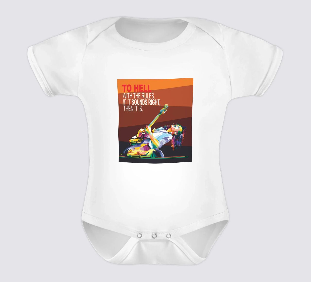To hell with the rules. If it sounds right, then it is. short-sleeve baby romper by Alkahfsmart