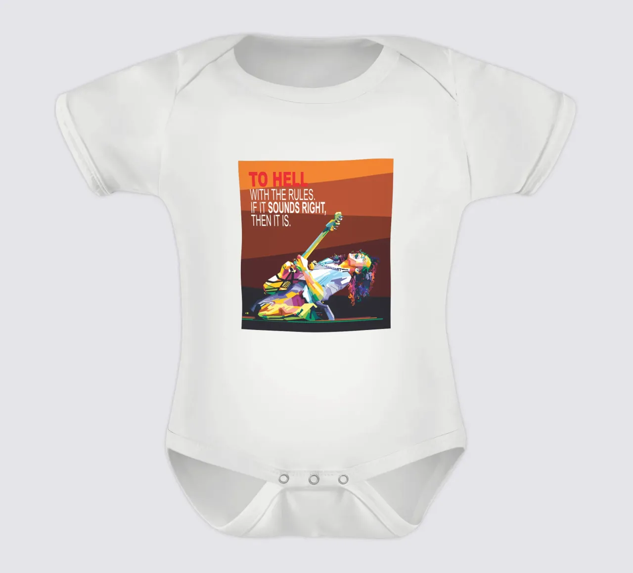 To hell with the rules. If it sounds right, then it is. short-sleeve baby romper by Alkahfsmart