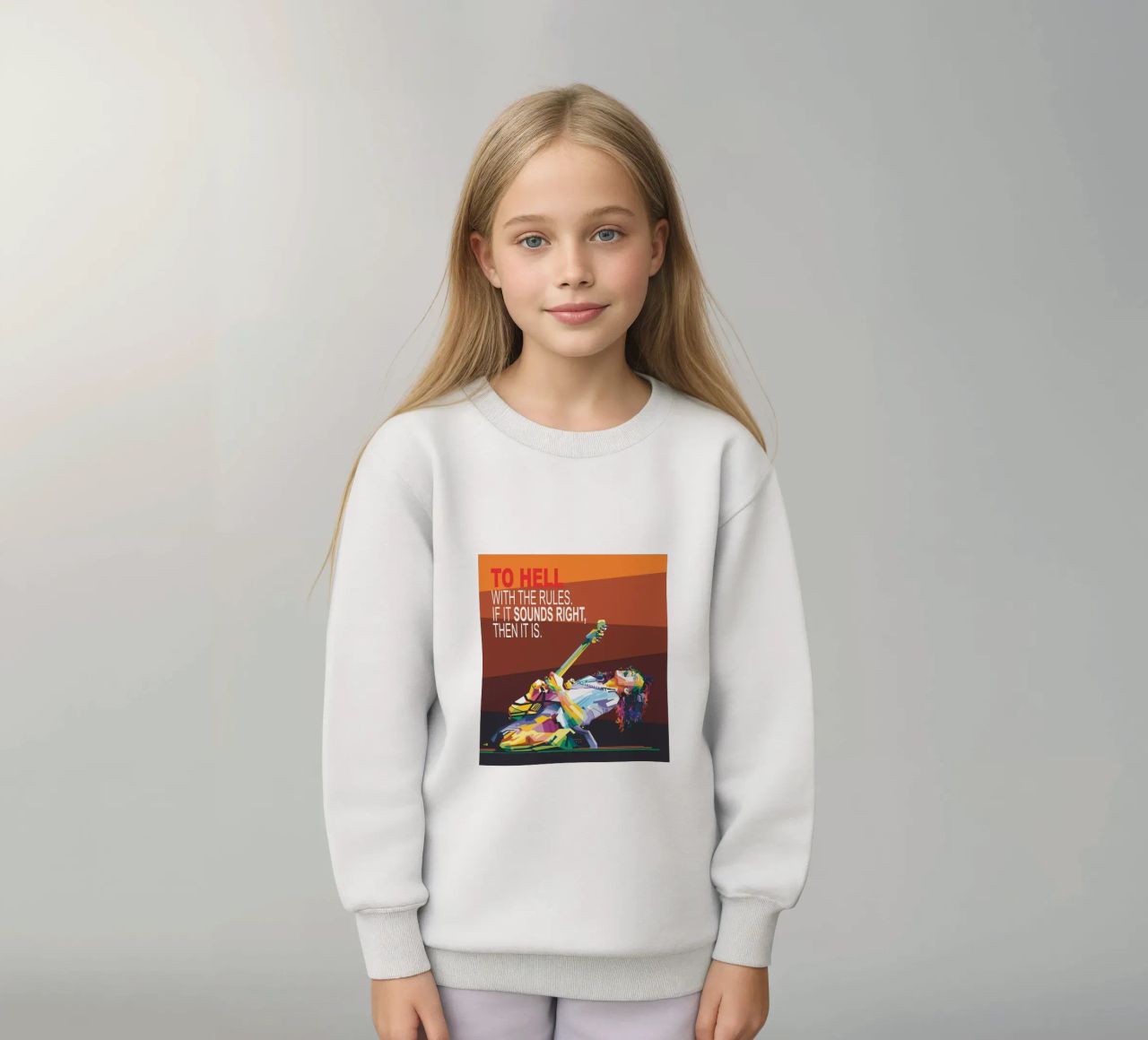 To hell with the rules. If it sounds right, then it is. kids sweatshirt by Alkahfsmart