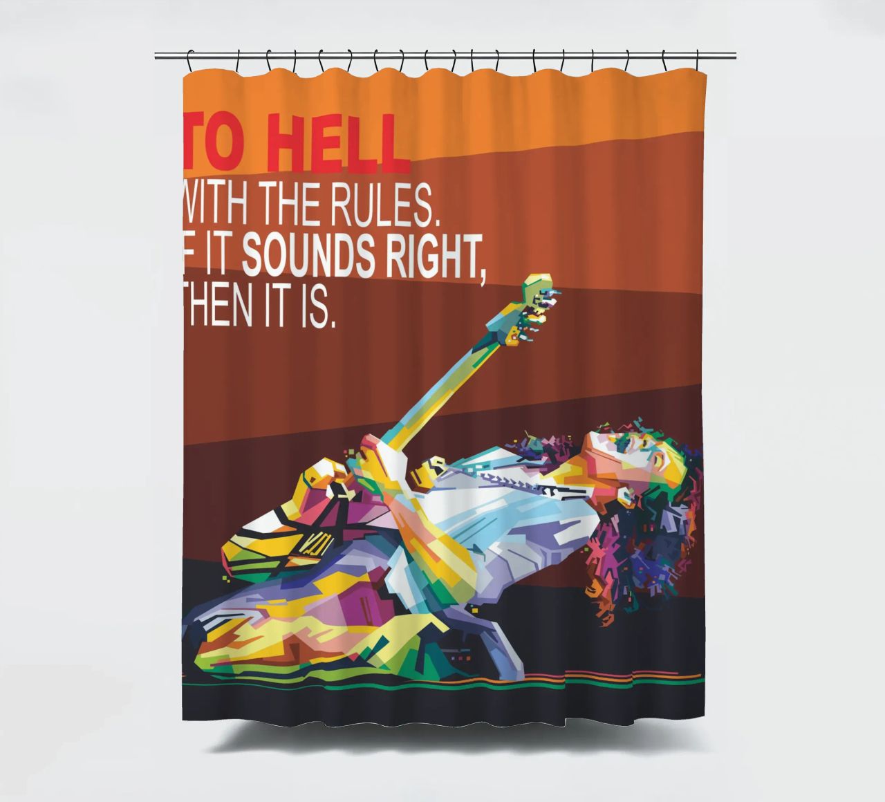 To hell with the rules. If it sounds right, then it is. shower curtain by Alkahfsmart