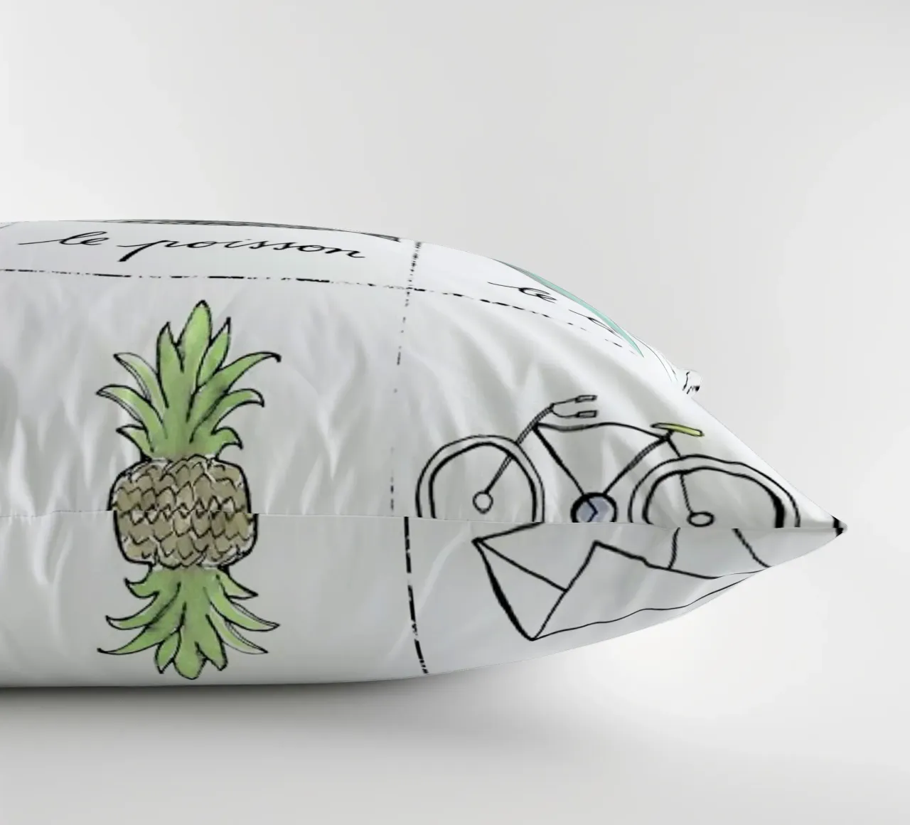Petit cours de français 1 decorative cushion by Kera Till