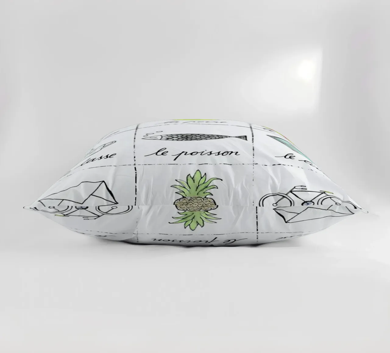 Petit cours de français 1 decorative cushion by Kera Till