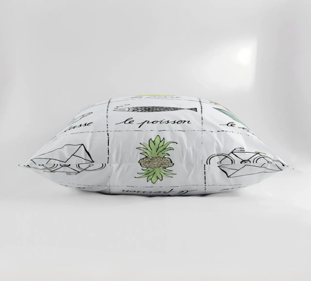 Petit cours de français 1 decorative cushion by Kera Till