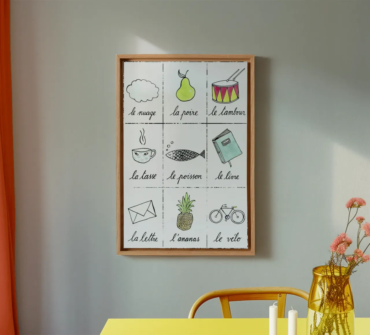 Petit cours de français 1 canvas met Baklijst van Kera Till