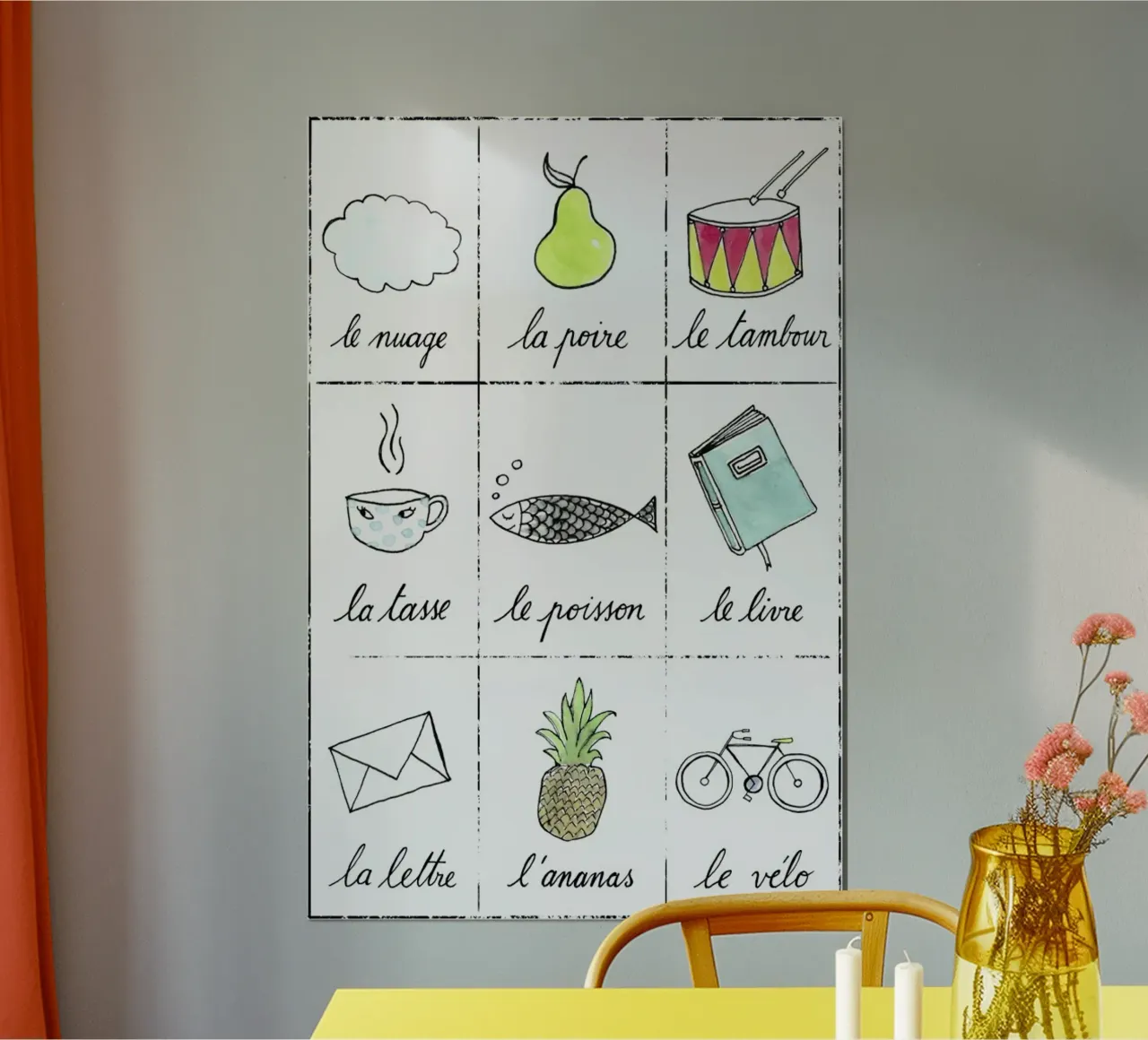 Petit cours de français 1 poster con telaio in plastica da Kera Till