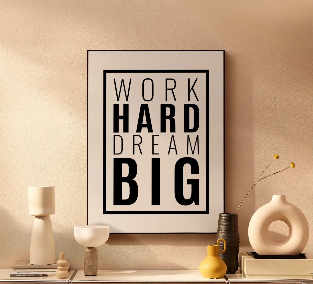 Werk Hard Droom Groot | Motiverende Citaat acryl van Inspirify