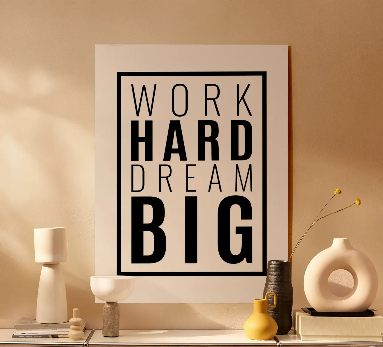 Werk Hard Droom Groot | Motiverende Citaat acryl van Inspirify