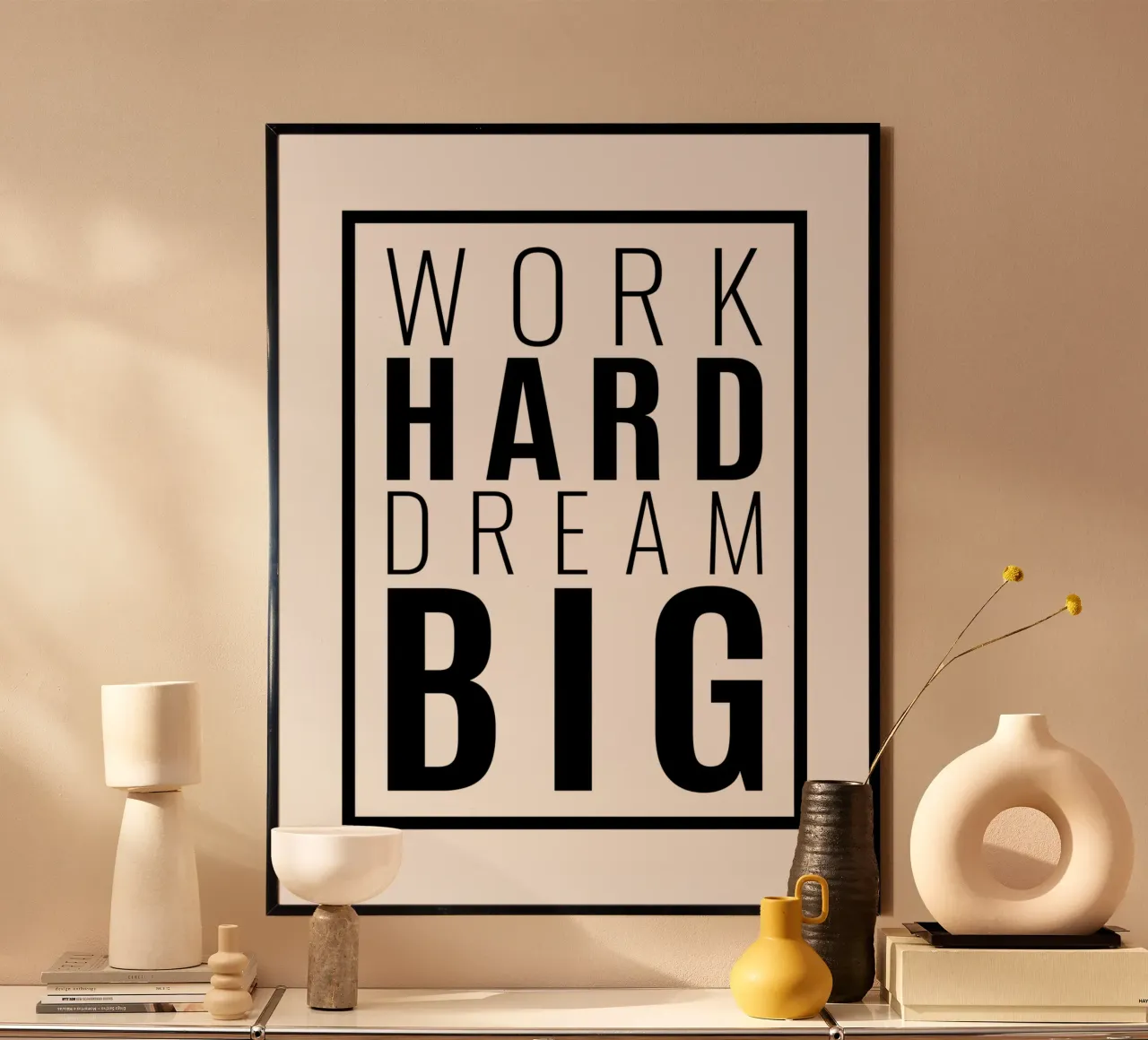 Werk Hard Droom Groot | Motiverende Citaat poster van Inspirify